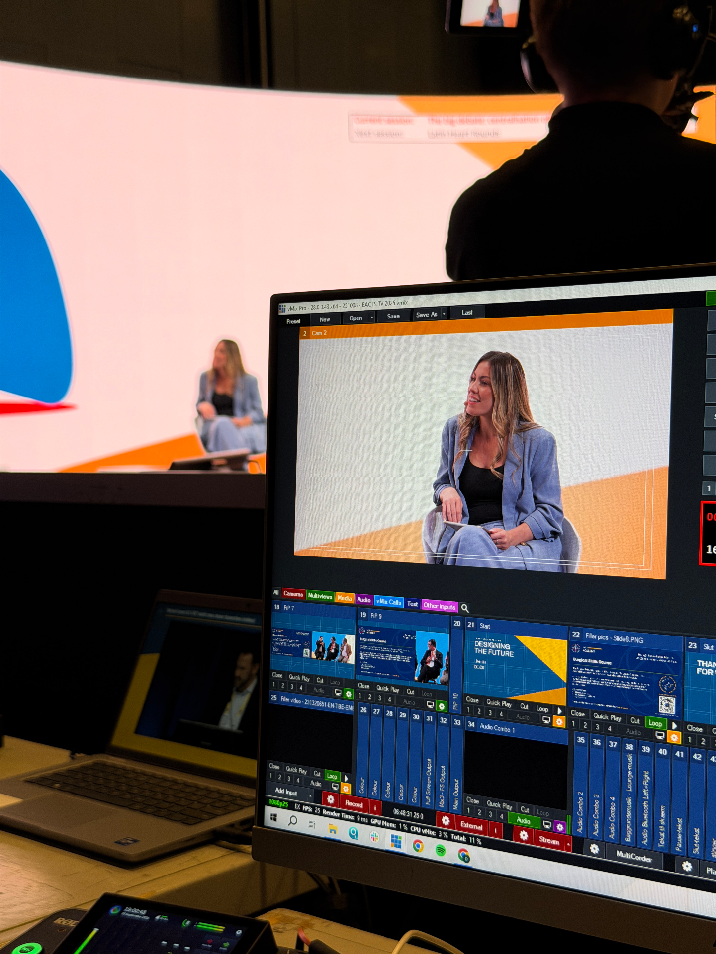 Julia Belle on EACTS production monitor