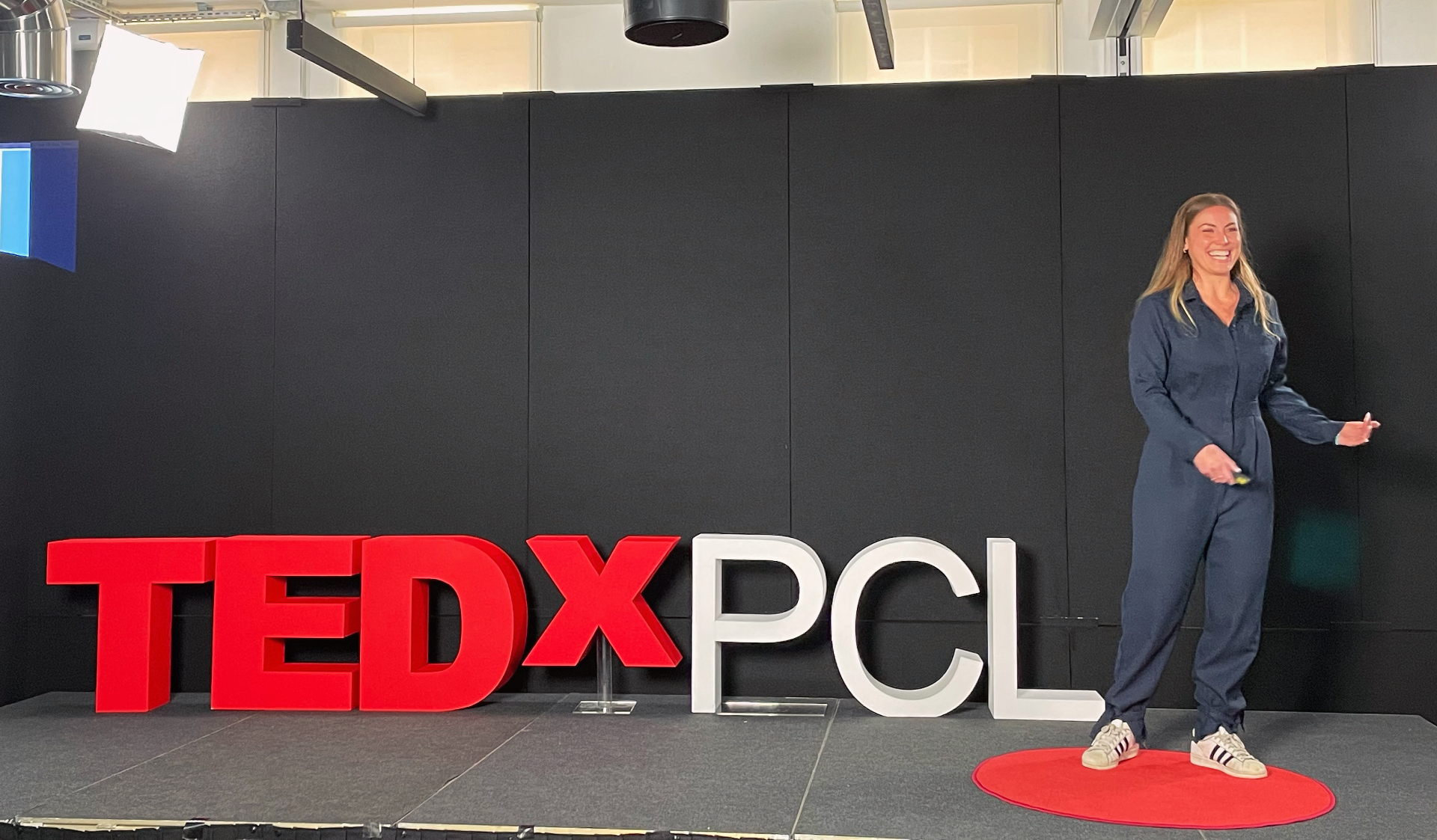 Julia Belle on stage at TEDxPCL